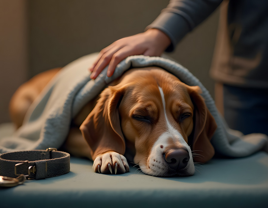 Dog at the vet